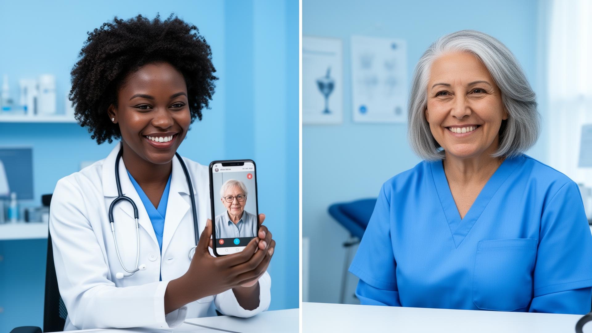 Patient using a phone to arrange the next step in their care
